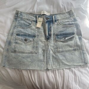 Aerie Light Blue Denim Mini Skirt